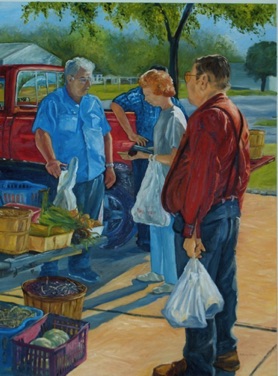 Early Morning Purchase
oil on canvas   40” x 30” 
Achievement Award 2006
Bi-State Art Competition Meridian Museum of Art
